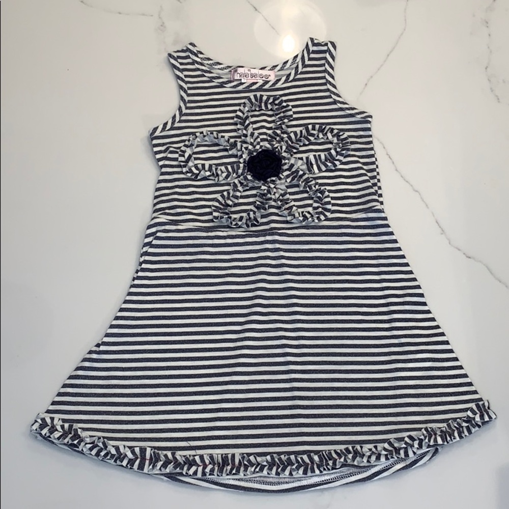 Halabaloo striped little girls dress